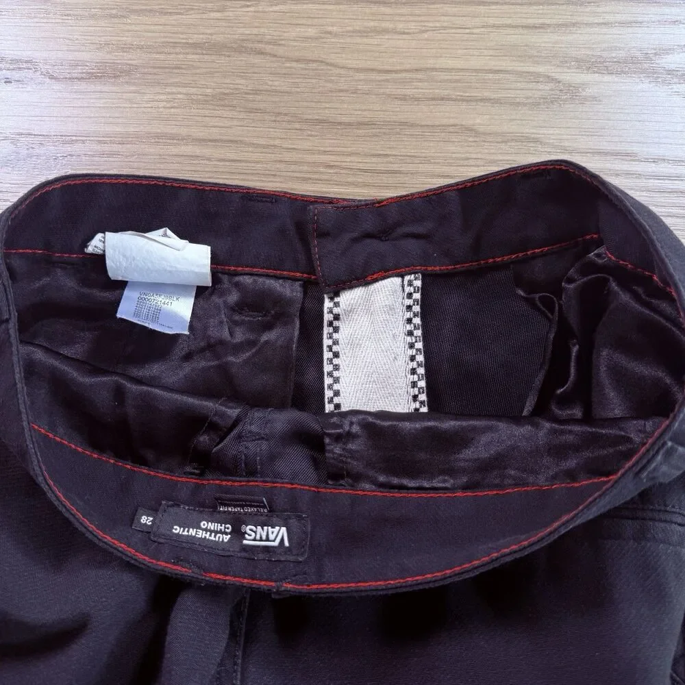 Vans Pants Men 28x30 Authentic Chino Relaxed Taper Fit Black Skater Grunge